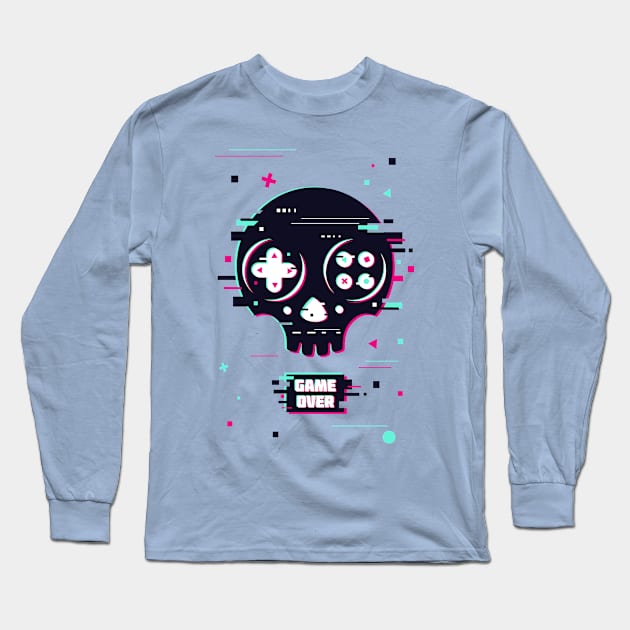 GAME OVER SKULL Long Sleeve T-Shirt by Made In Kush